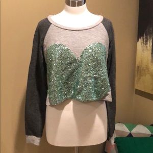 Sequin Heart Crop